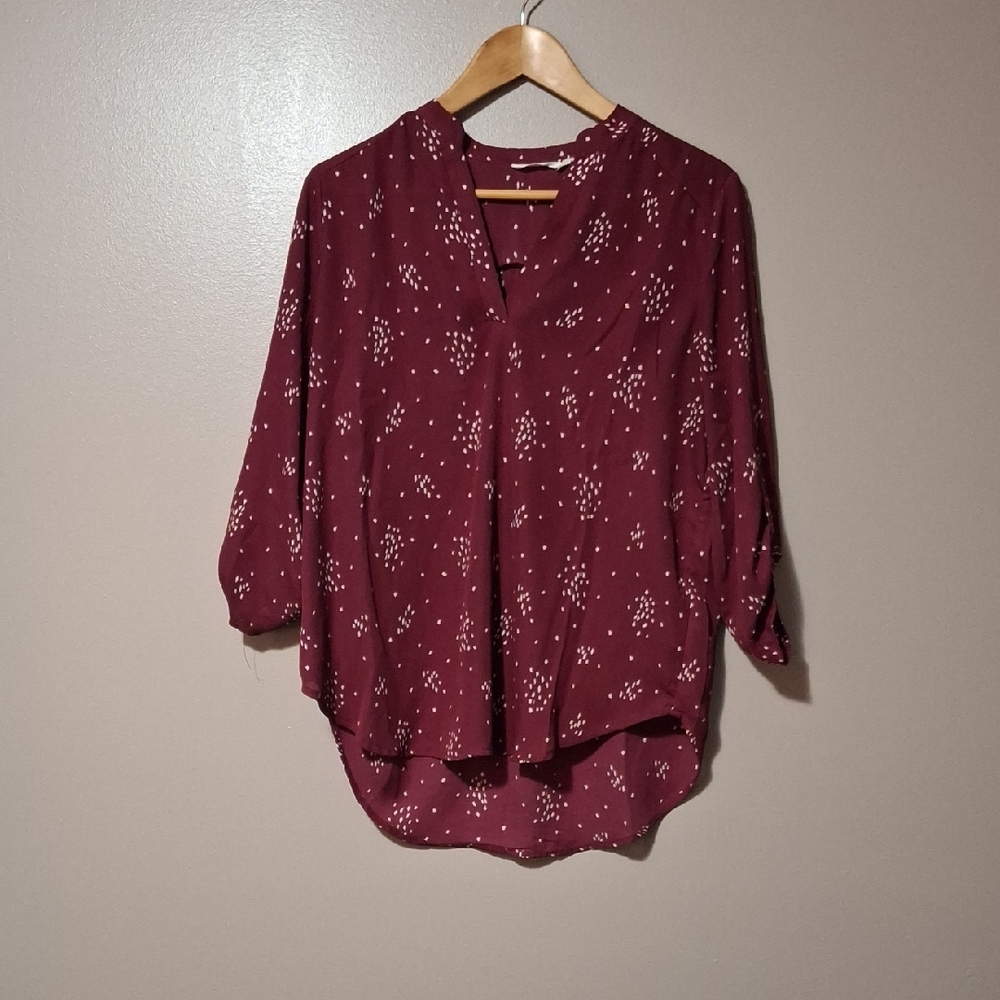 Lush Maroon Patterned Blouse